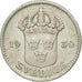 Moneda, Suecia, Gustaf V, 25 Öre, 1930, BC+, Plata, KM:785