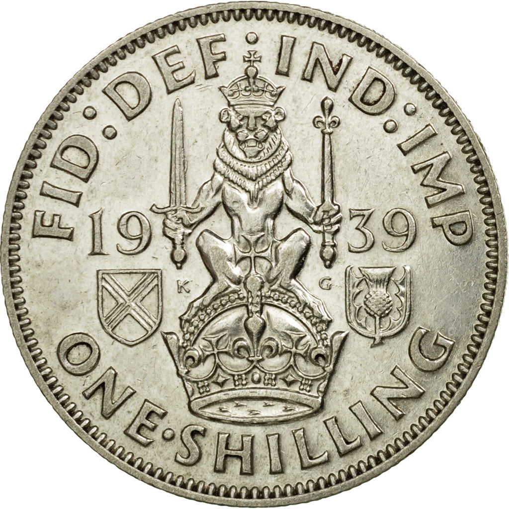 Coin, Great Britain, George VI, Shilling, 1939, AU(50-53), Silver, KM:854