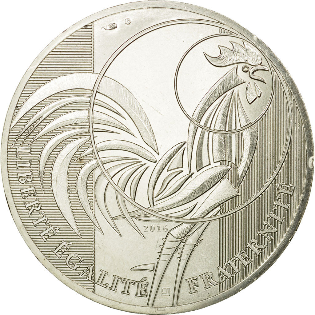 France, 10 Euro, Coq, 2016, MS(65-70), Silver