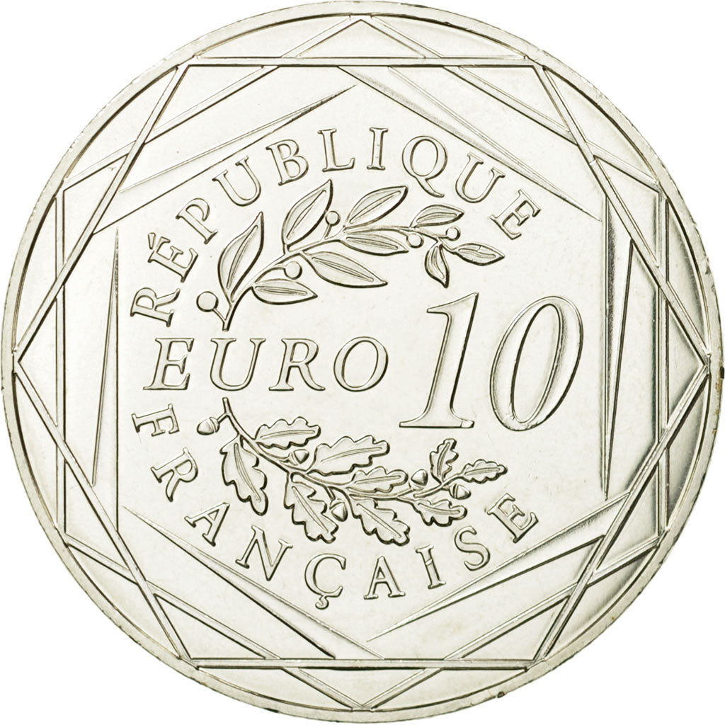 France, 10 Euro, Coq, 2016, MS(65-70), Silver