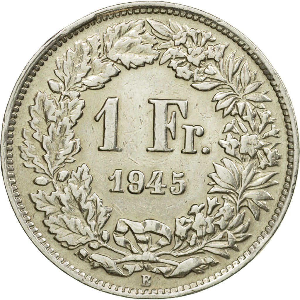 Coin, Switzerland, Franc, 1945, Bern, EF(40-45), Silver, KM:24