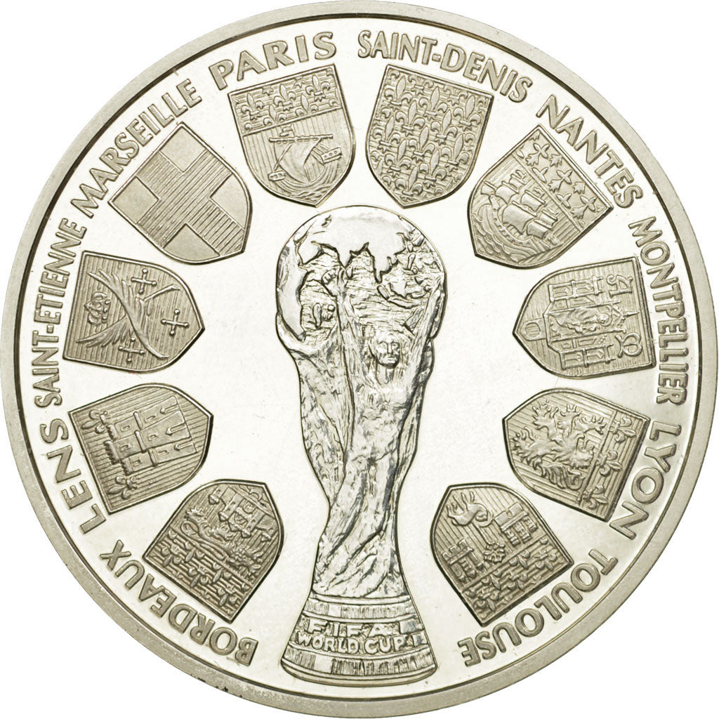Coin, France, World Cup 1998, 10 Francs, 1998, MS(65-70), Silver, KM:1167