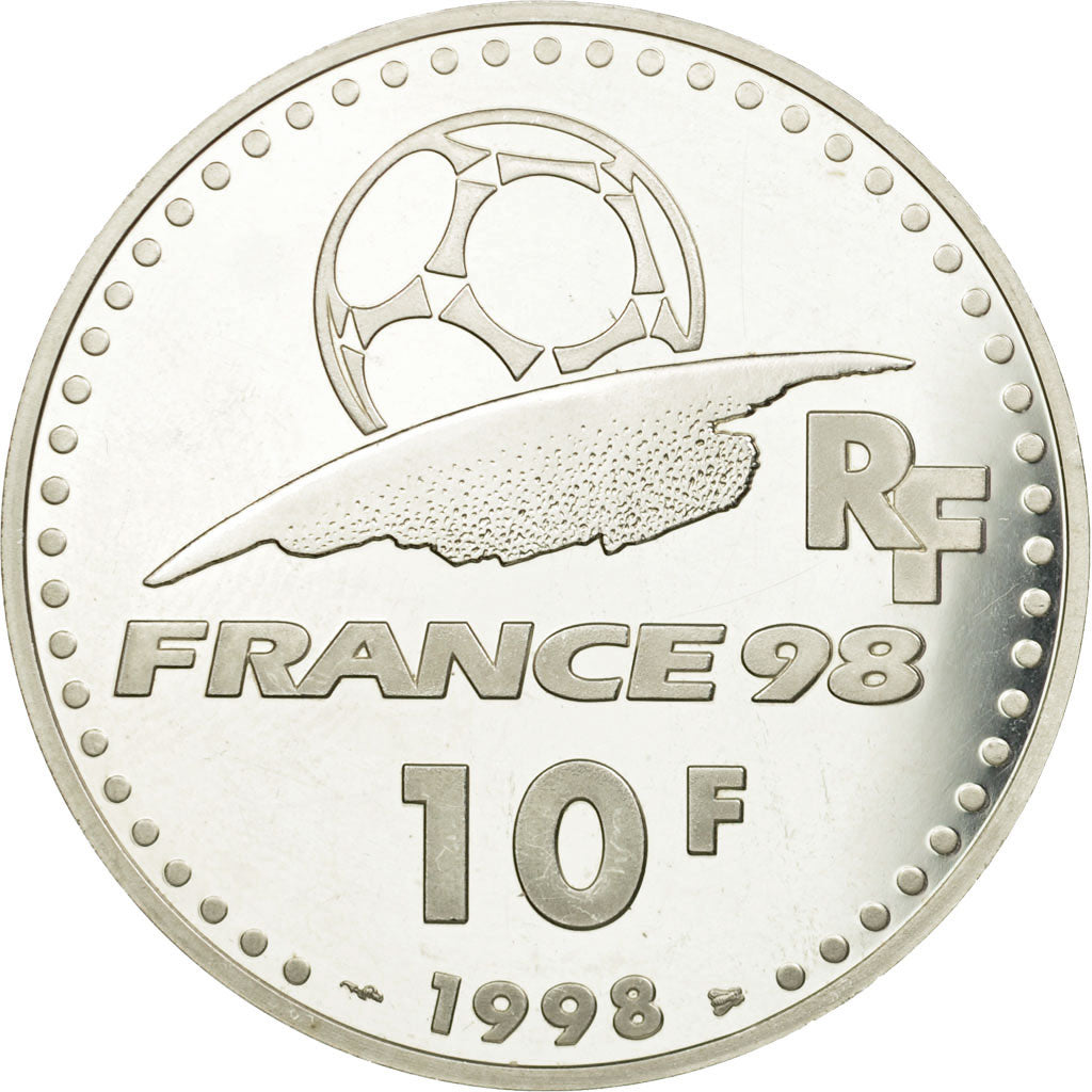 Coin, France, World Cup 1998, 10 Francs, 1998, MS(65-70), Silver, KM:1167