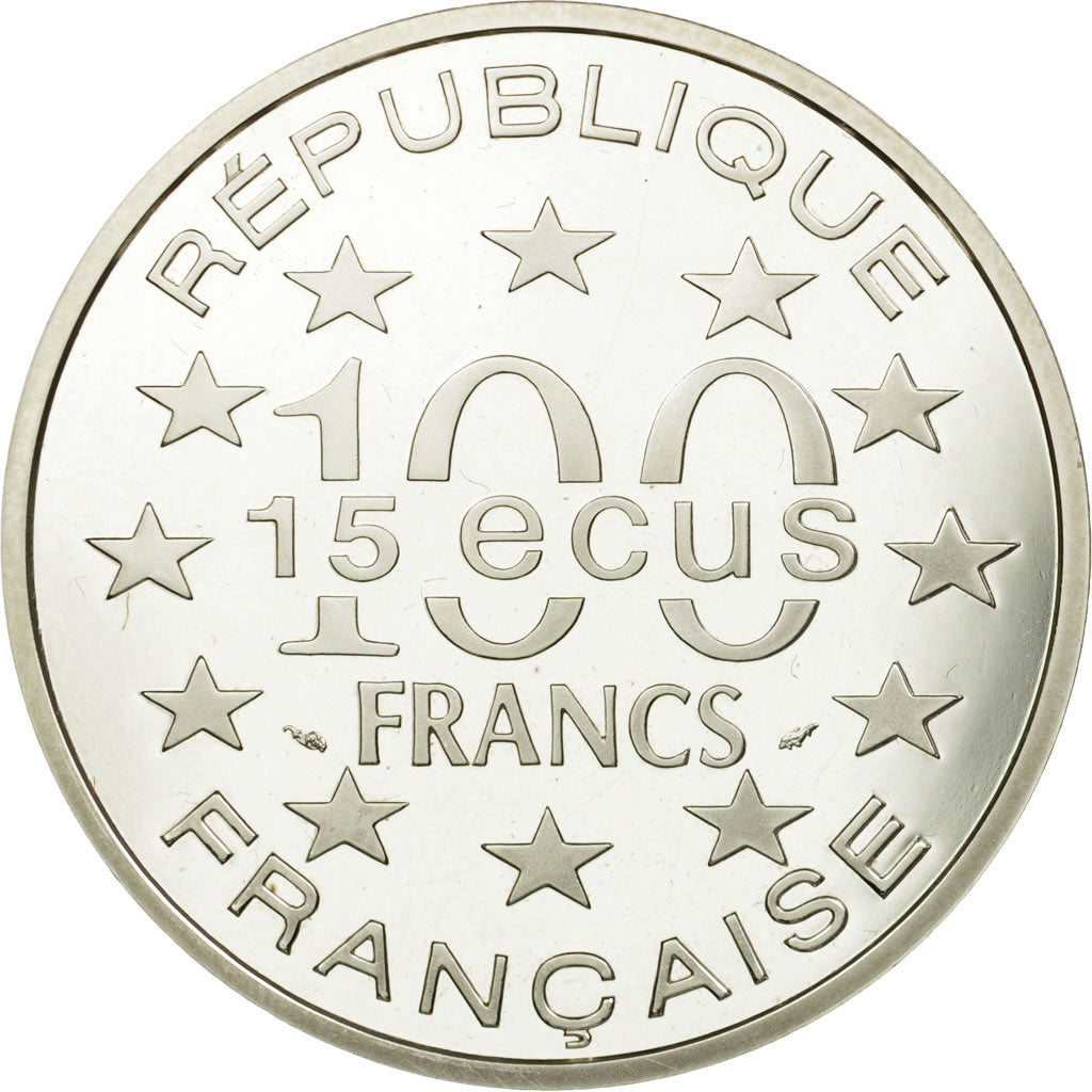 Coin, France, 100 Francs-15 Ecus, 1993, Paris, MS(65-70), Silver, KM:1031