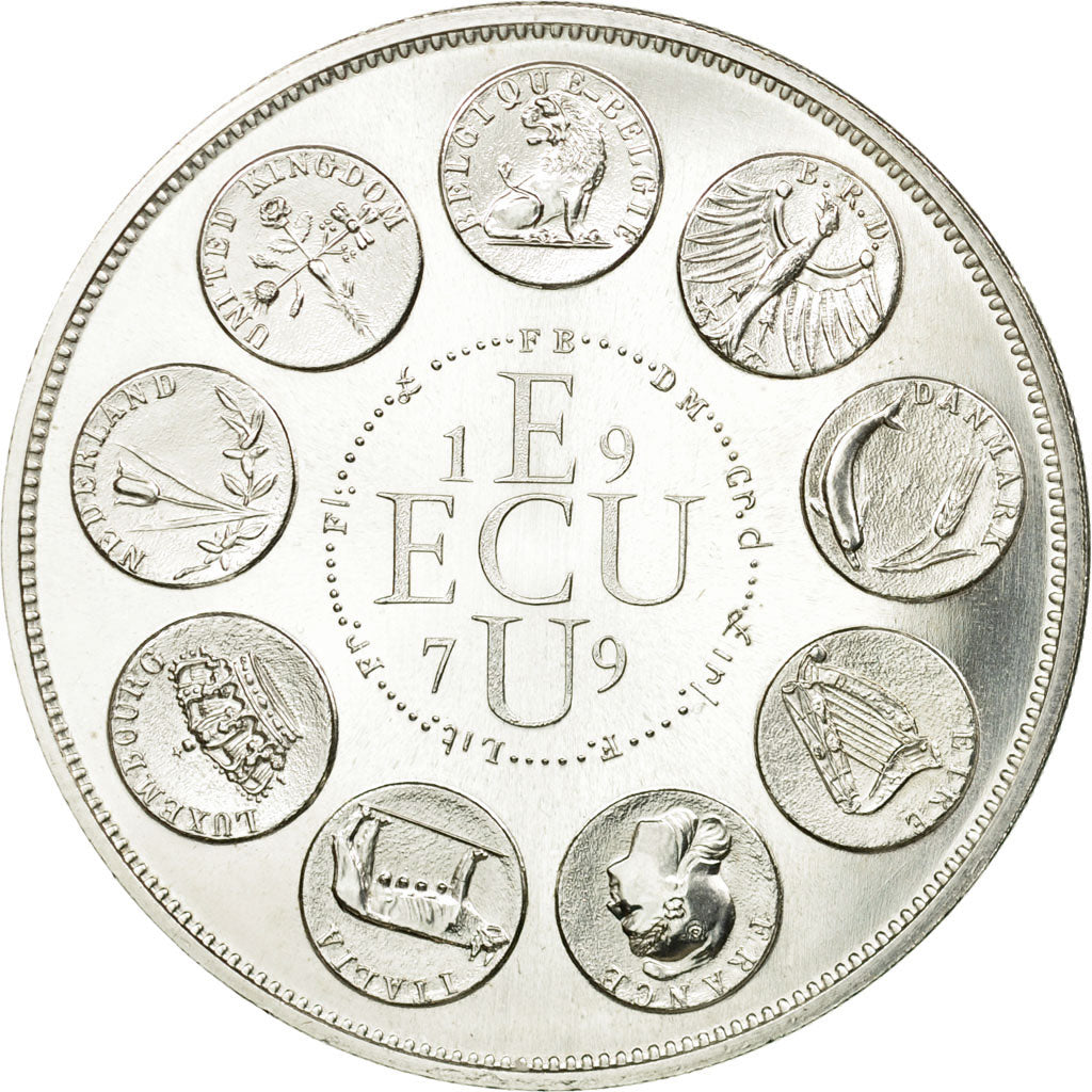 France, Medal, Ecu Europa, Marianne, 1979, Rodier, MS(65-70), Silver