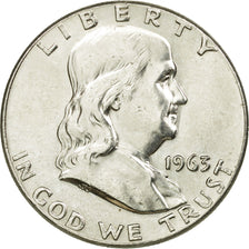 Coin, United States, Franklin Half Dollar, Half Dollar, 1963, Philadelphia