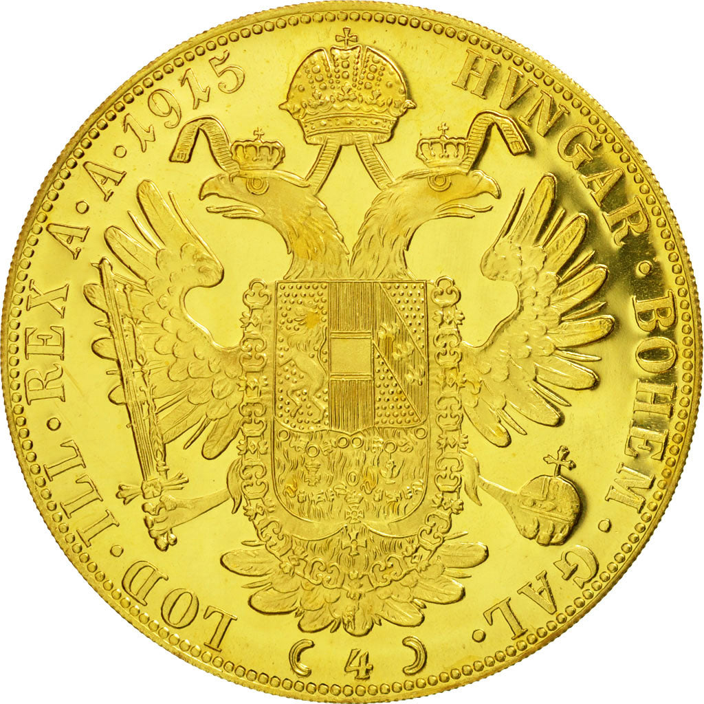 Moneta, Austria, Franz Joseph I, 4 Ducat, 1915, Vienne, Official restrike, SPL+