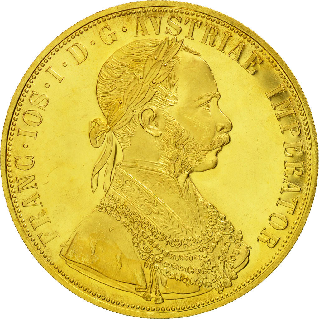 Moneta, Austria, Franz Joseph I, 4 Ducat, 1915, Vienne, Official restrike, SPL+