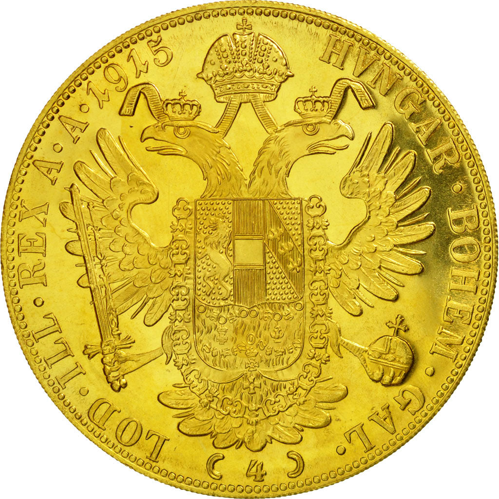 Moneta, Austria, Franz Joseph I, 4 Ducat, 1915, Vienne, Official restrike, SPL+