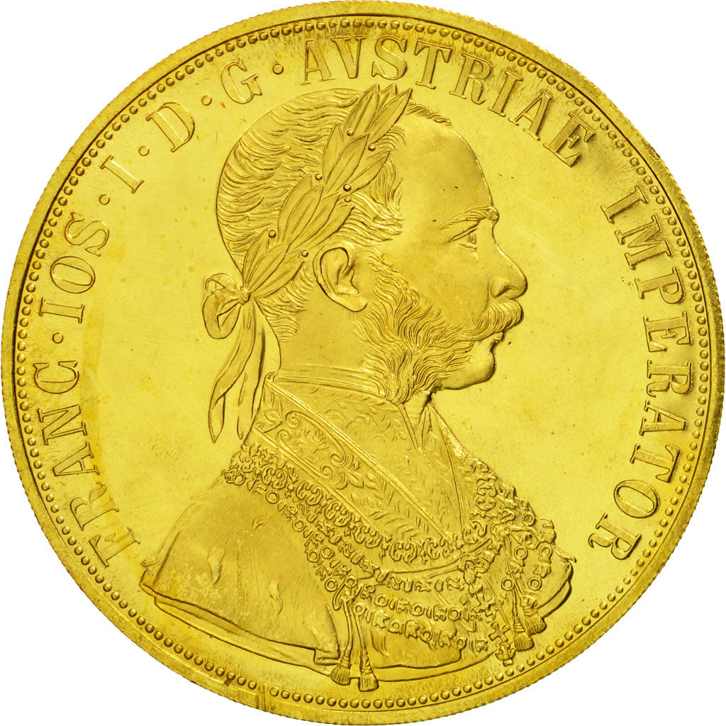 Coin, Austria, Franz Joseph I, 4 Ducat, 1915, Vienne, Official restrike, MS(64)