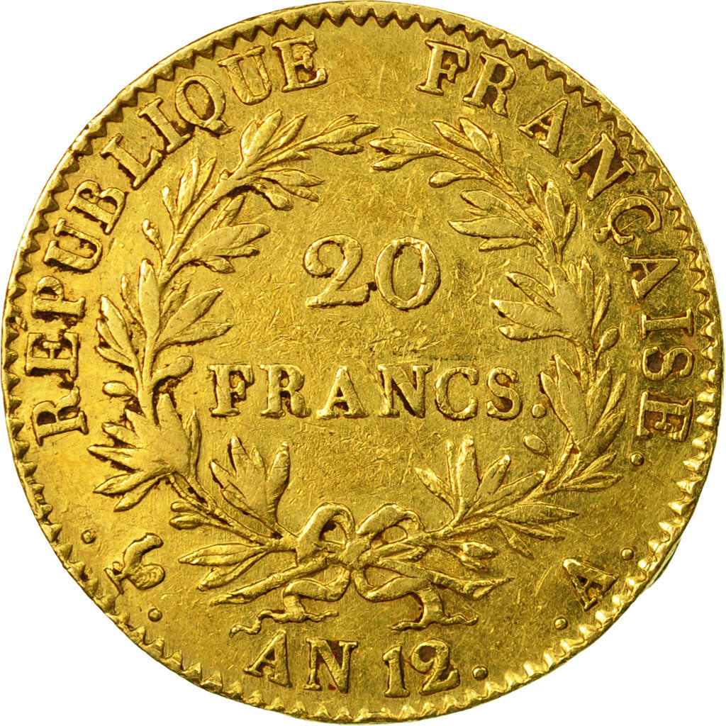 Moneta, Francia, Napoléon I, 20 Francs, An 12 (1804), Paris, BB, Oro, KM:651