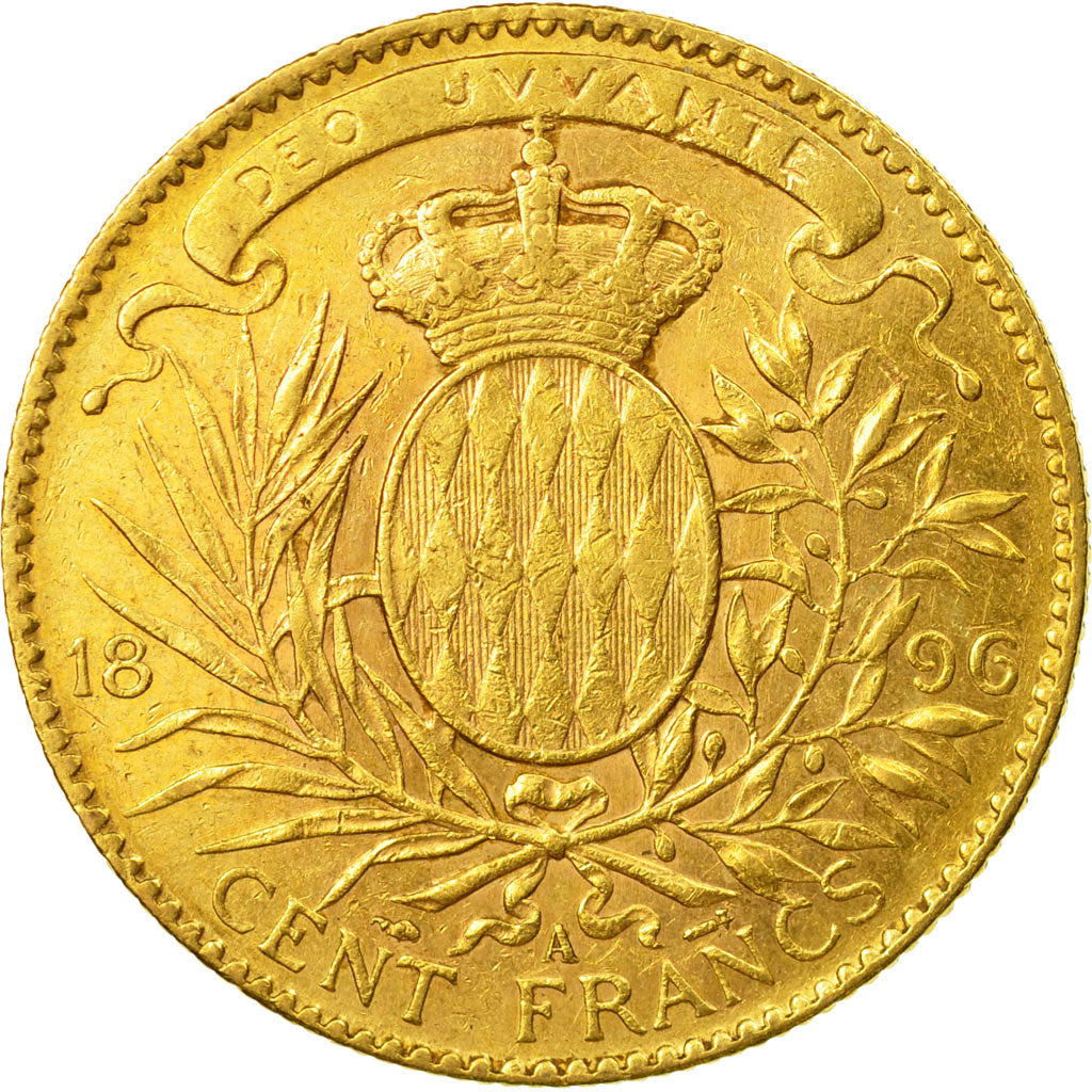 Coin, Monaco, Albert I, 100 Francs, Cent, 1896, Paris, EF(40-45), Gold, KM:105
