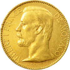 Coin, Monaco, Albert I, 100 Francs, Cent, 1895, Paris, AU(50-53), Gold, KM:105