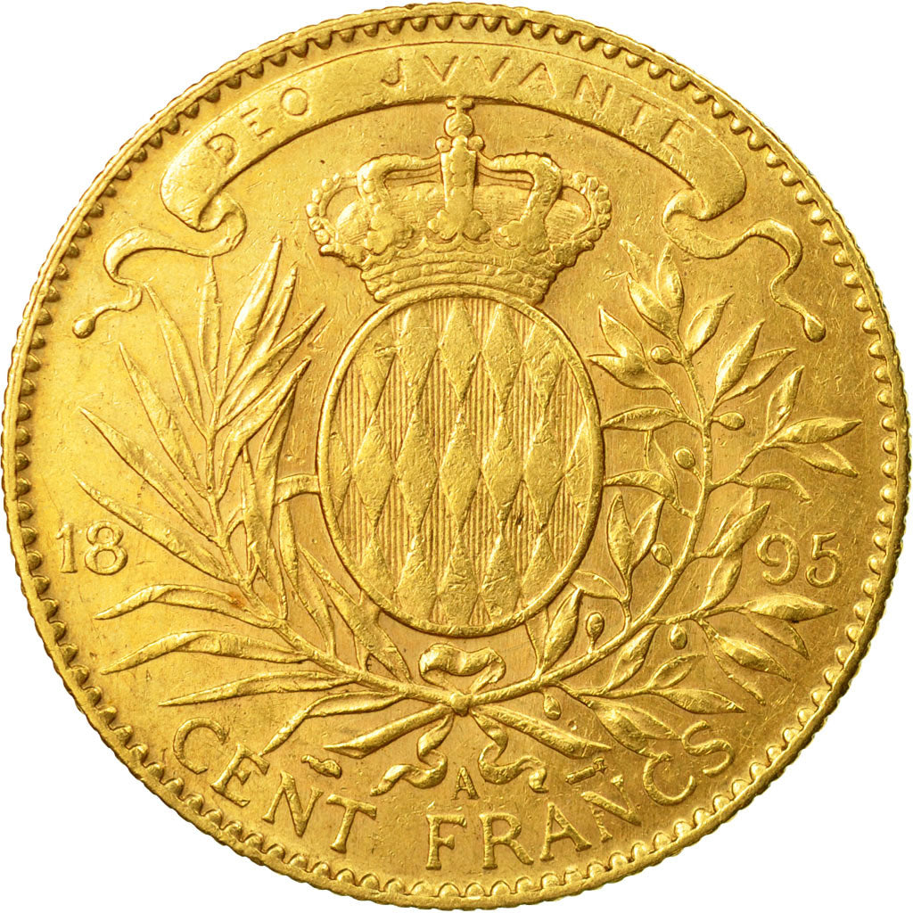 Coin, Monaco, Albert I, 100 Francs, Cent, 1895, Paris, AU(50-53), Gold, KM:105