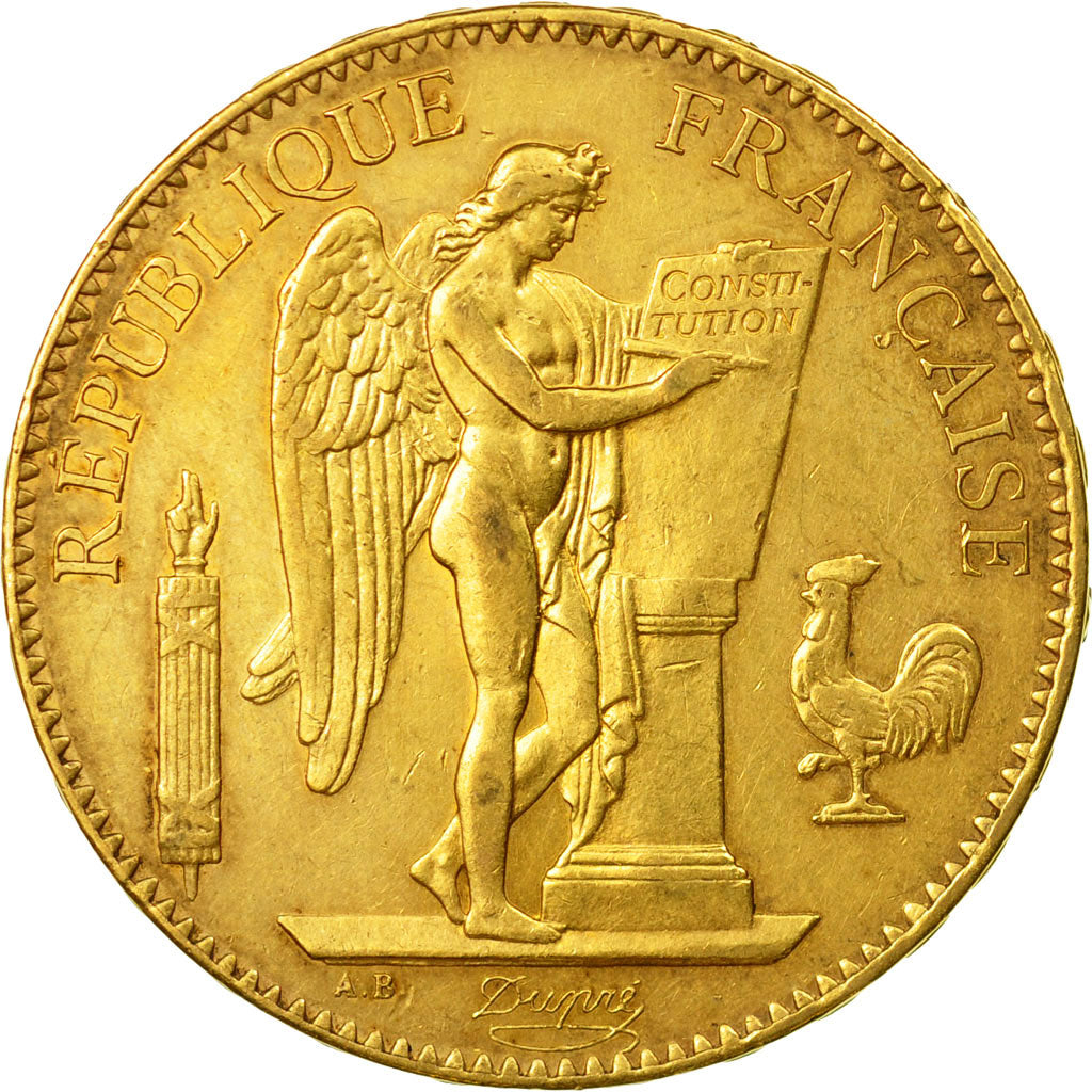 Munten, Frankrijk, Génie, 100 Francs, 1879, Paris, ZF, Goud, KM:832