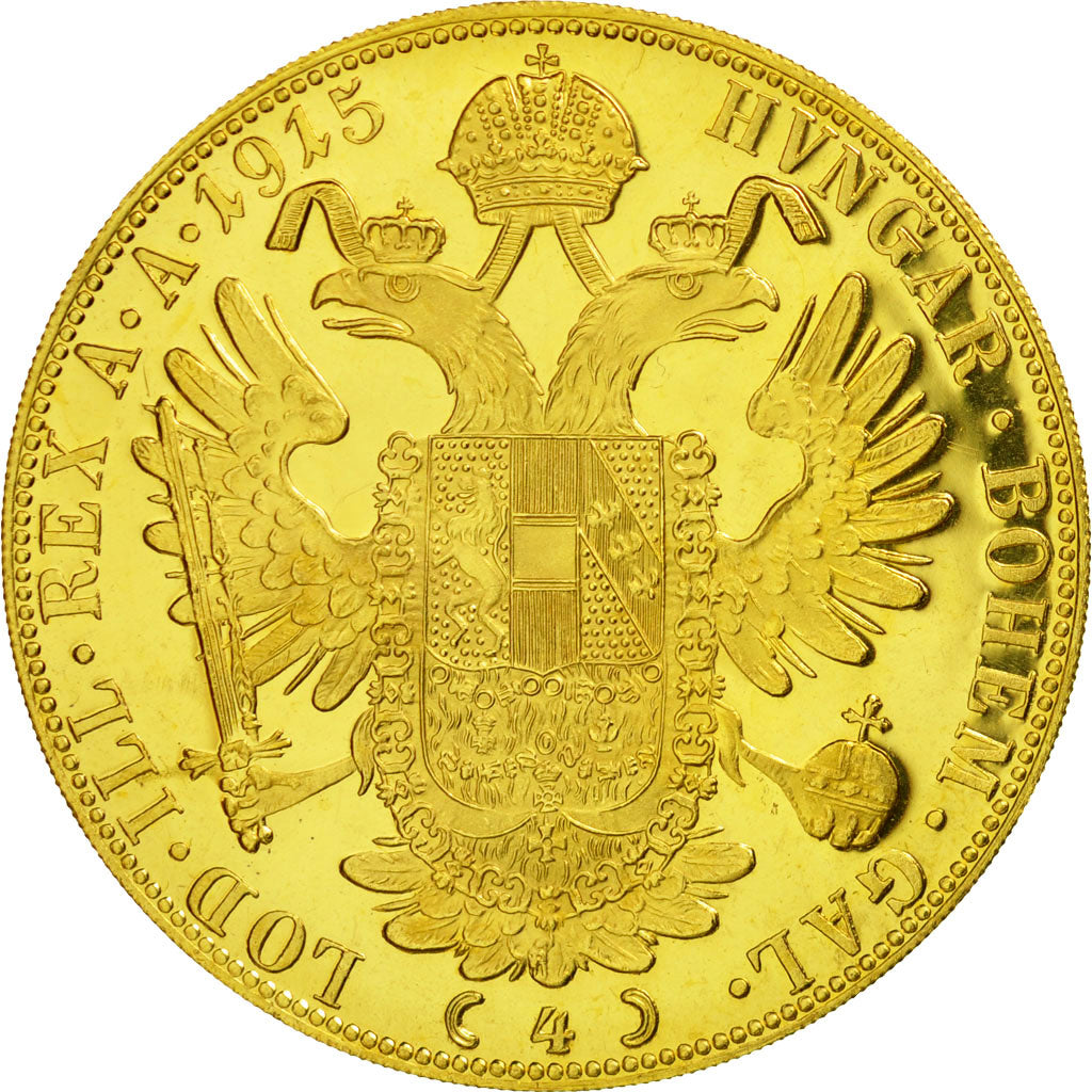 Coin, Austria, Franz Joseph I, 4 Ducat, 1915, Vienne, Official restrike