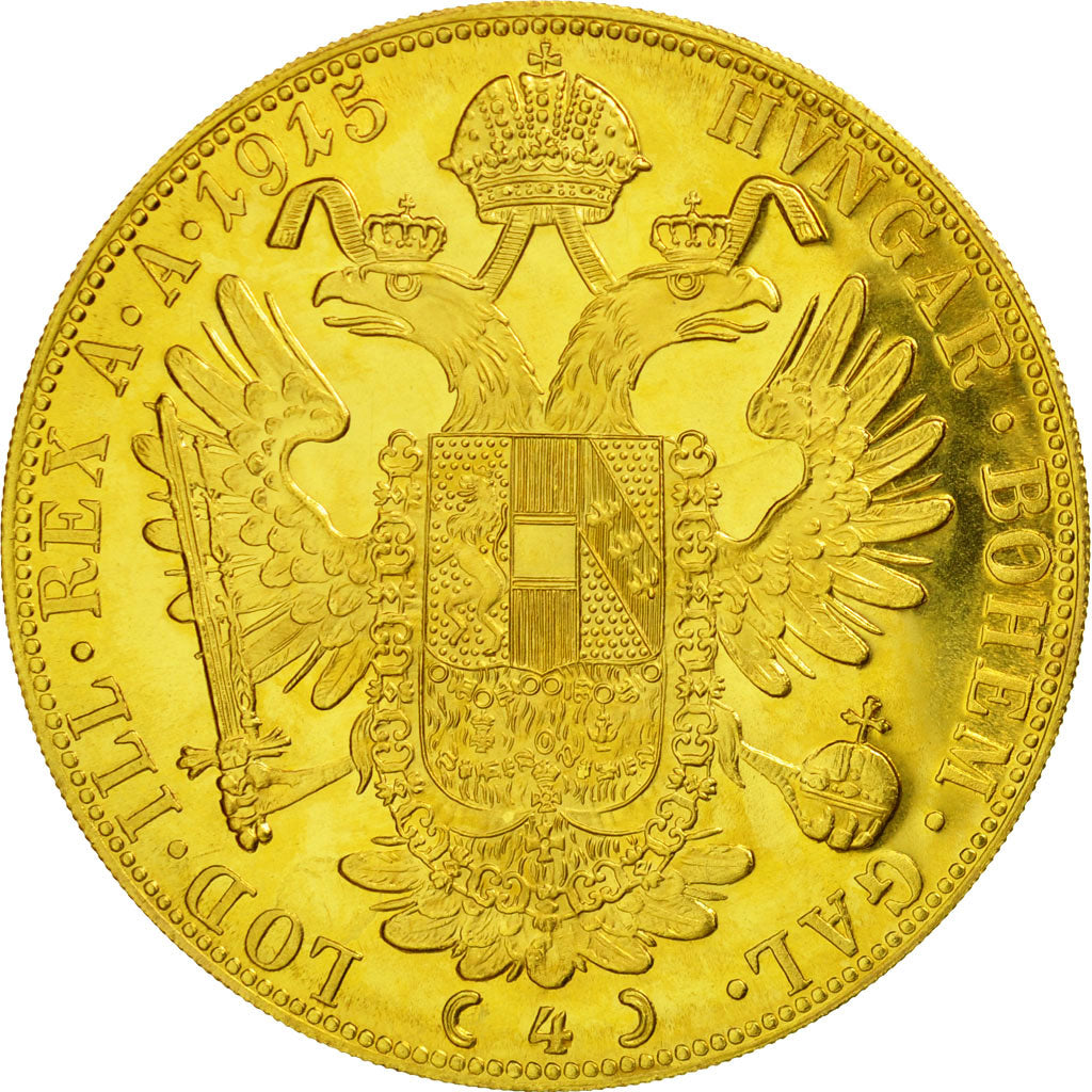 Moneta, Austria, Franz Joseph I, 4 Ducat, 1915, Vienne, Official restrike, SPL+