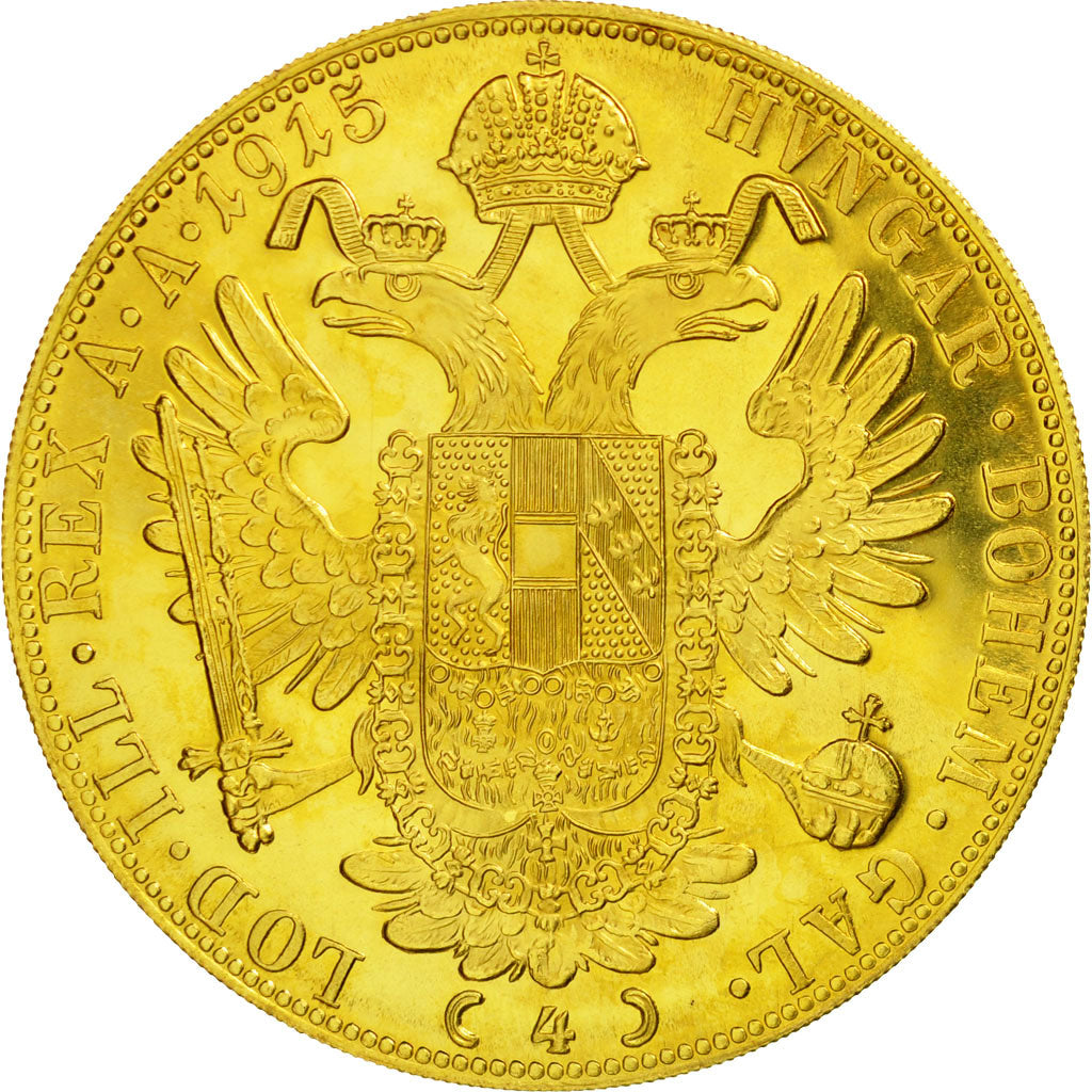 Moneta, Austria, Franz Joseph I, 4 Ducat, 1915, Vienne, Official restrike, SPL+