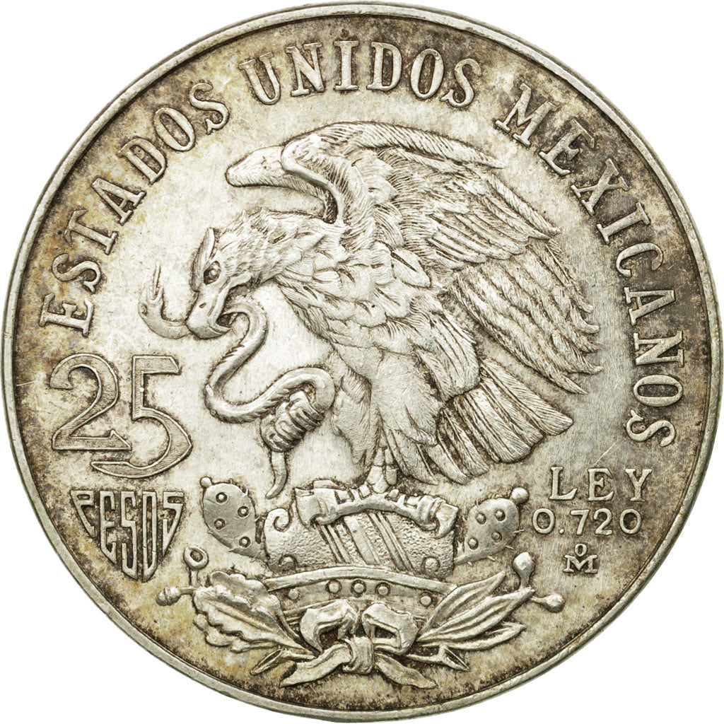 Coin, Mexico, 25 Pesos, 1968, Mexico City, AU(55-58), Silver, KM:479.1
