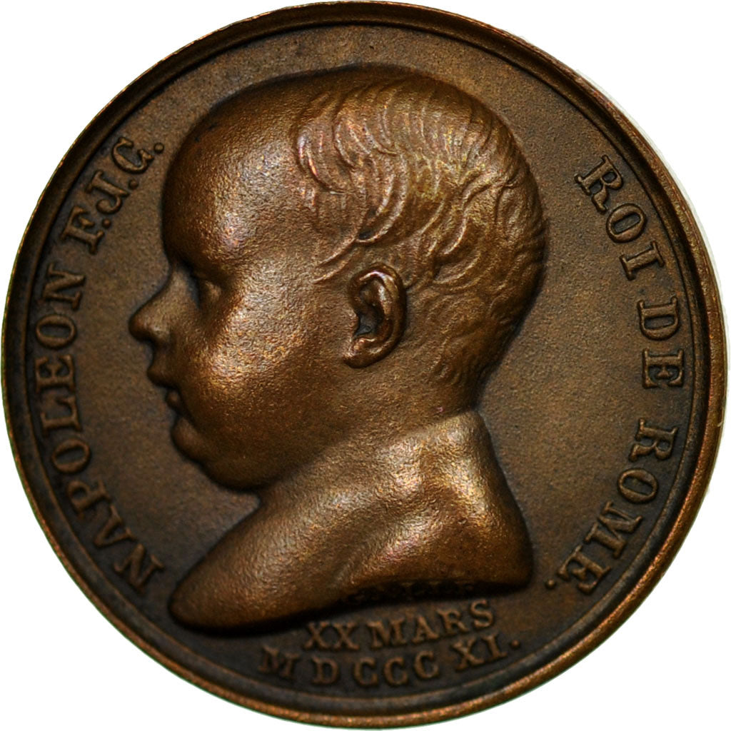 Francia, medalla, Birth of the King of Rome, Napoleon I, 1811, Andrieu, SC
