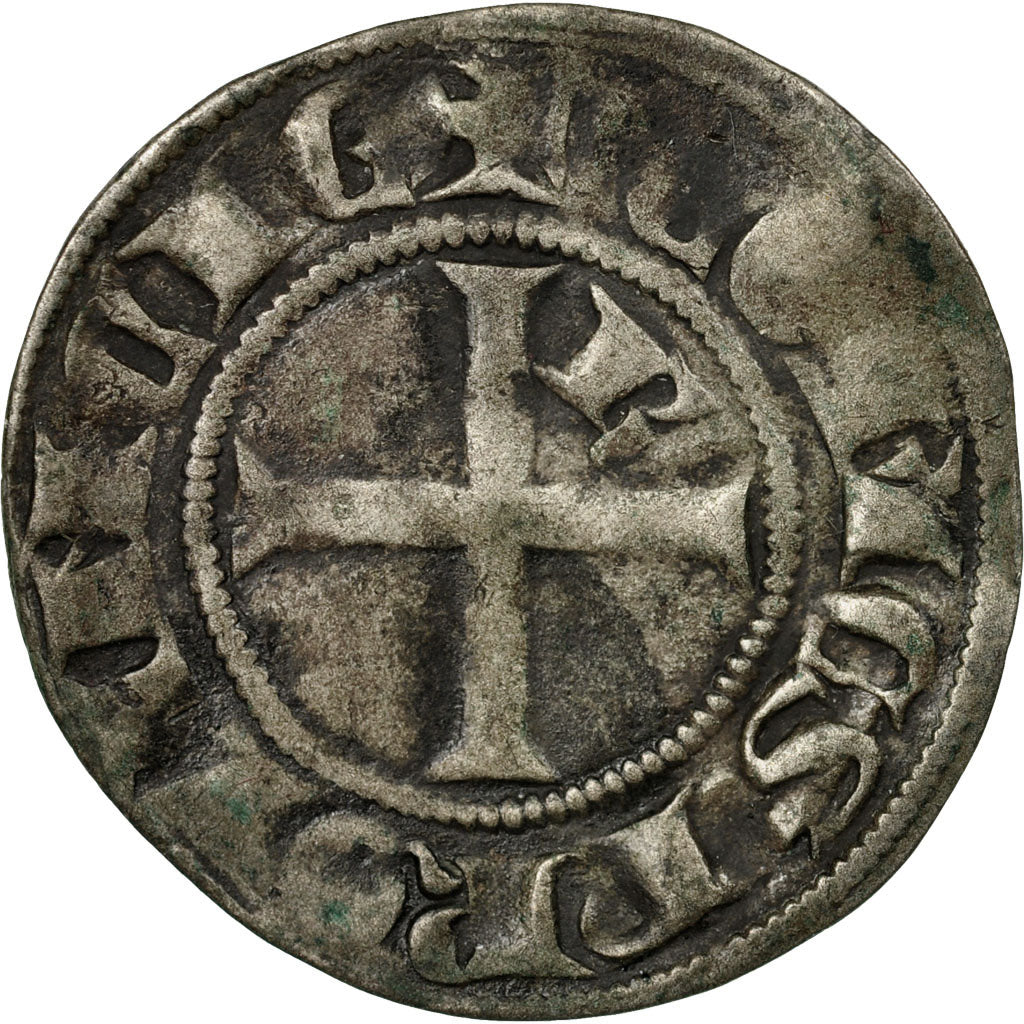 Monnaie, France, Provence, Charles II d'Anjou, Double Denier, TB, Argent