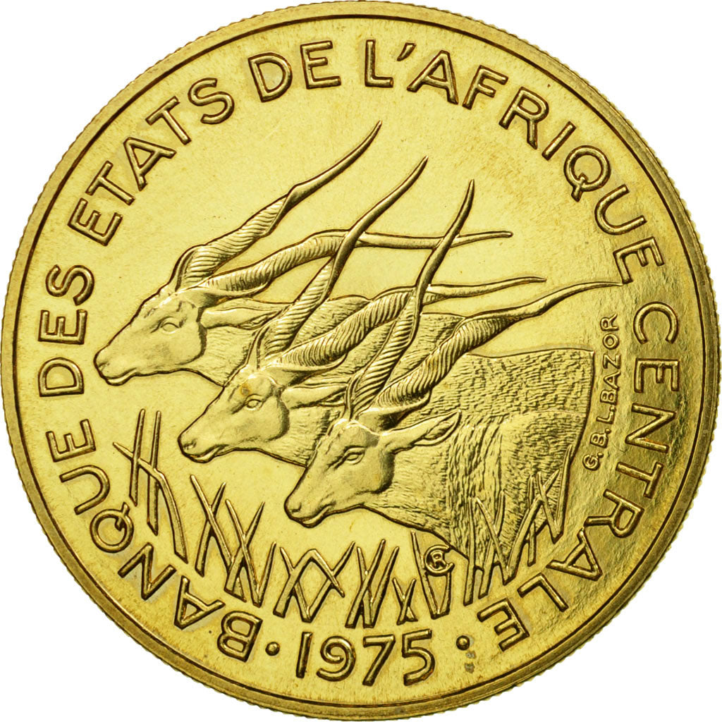 Coin, Central African States, 25 Francs, 1975, Paris, ESSAI, MS(65-70)
