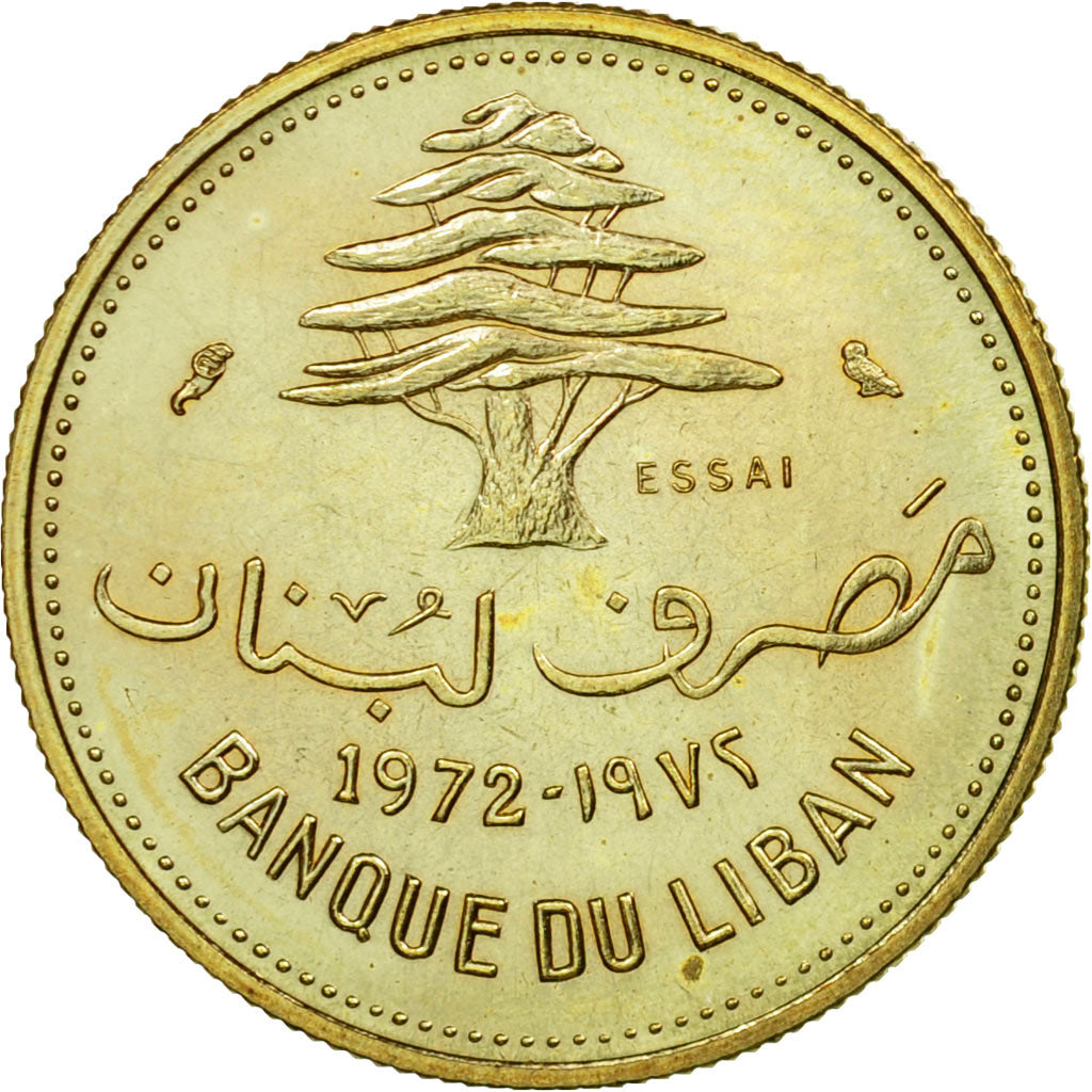 Coin, Lebanon, 10 Piastres, 1972, Paris, ESSAI, MS(65-70), Nickel-brass, KM:E12