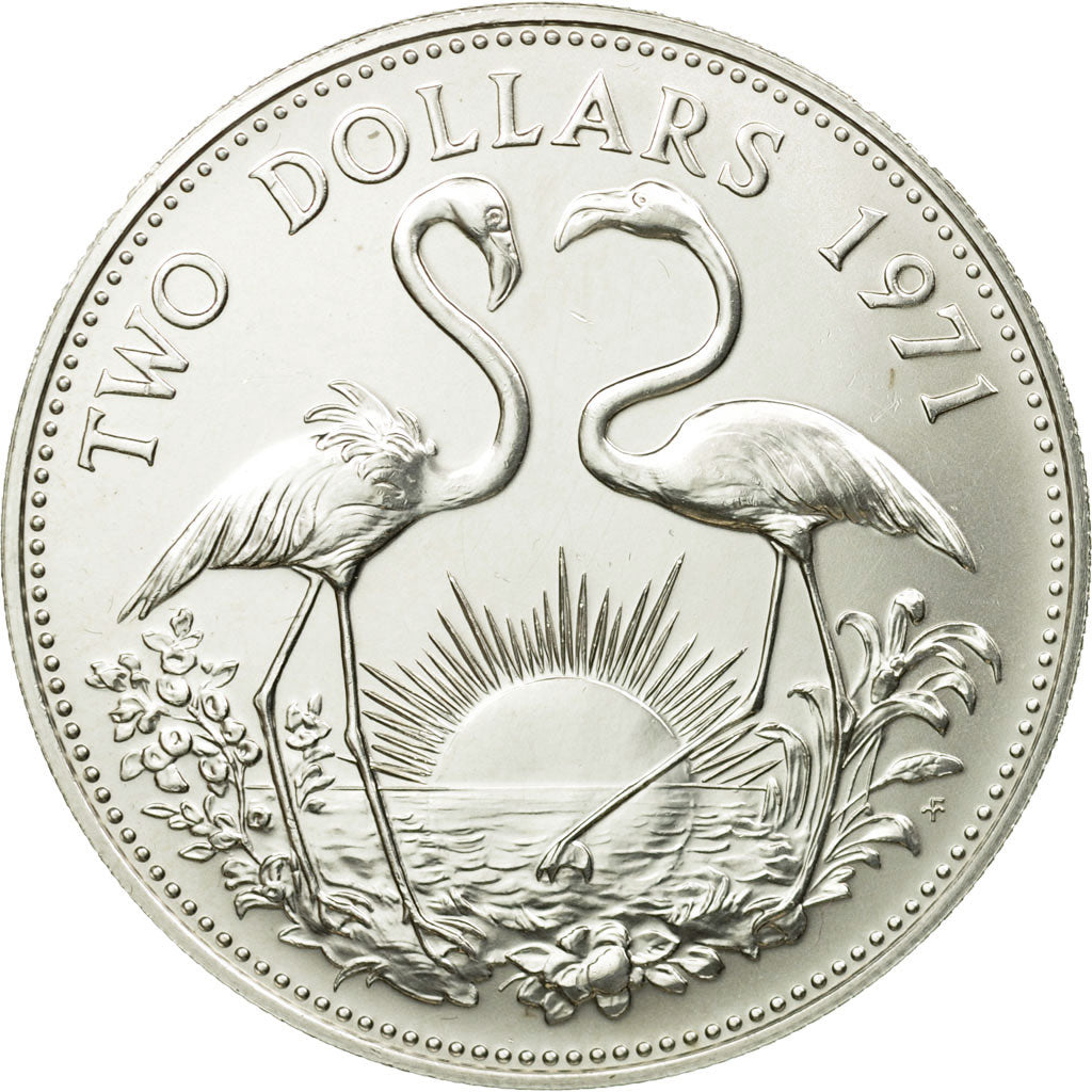 Coin, Bahamas, Elizabeth II, 2 Dollars, 1971, Franklin Mint, U.S.A., MS(63)