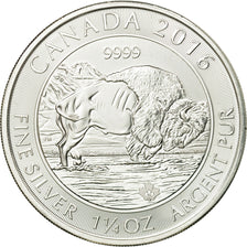 Coin, Canada, Elizabeth II, 1 ¼ oz Bison, 8 Dollars, 2016, MS(65-70), Silver