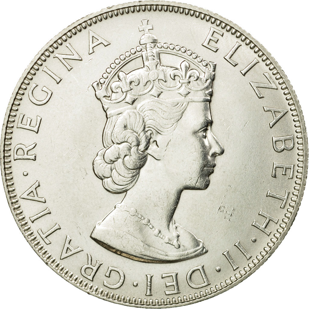 Coin, Bermuda, Elizabeth II, Crown, 1964, AU(55-58), Silver, KM:14