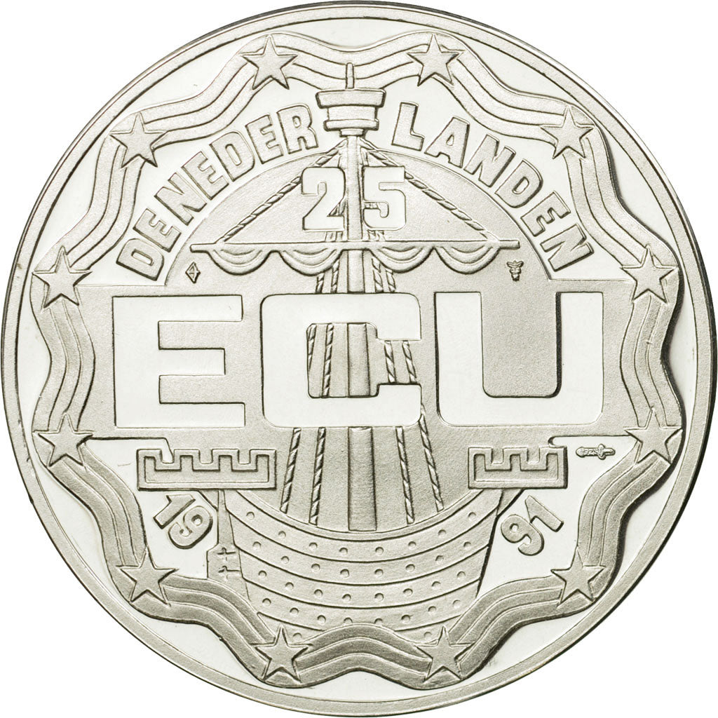 Moneta, Paesi Bassi, Beatrix, 25 Ecu, 1991, Utrecht, FDC, Argento, KM:45.1