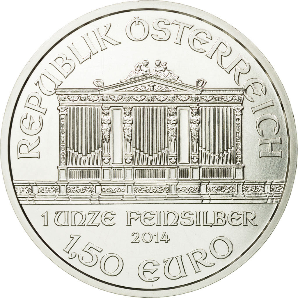 Coin, Austria, Philharmonic Orchestra, 1,5 Euro, 2014, MS(63), Silver