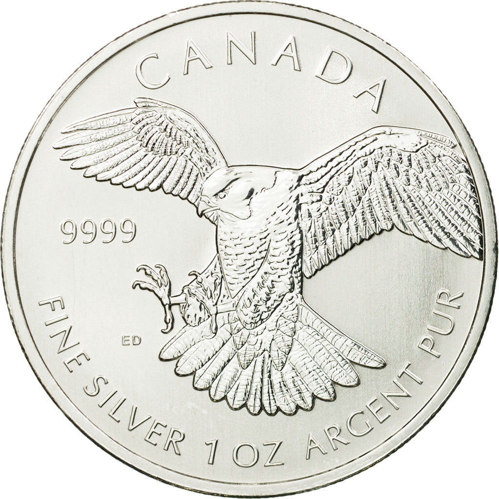 Coin, Canada, Elizabeth II, Falcon, 5 Dollars, 2014, MS(65-70), Silver