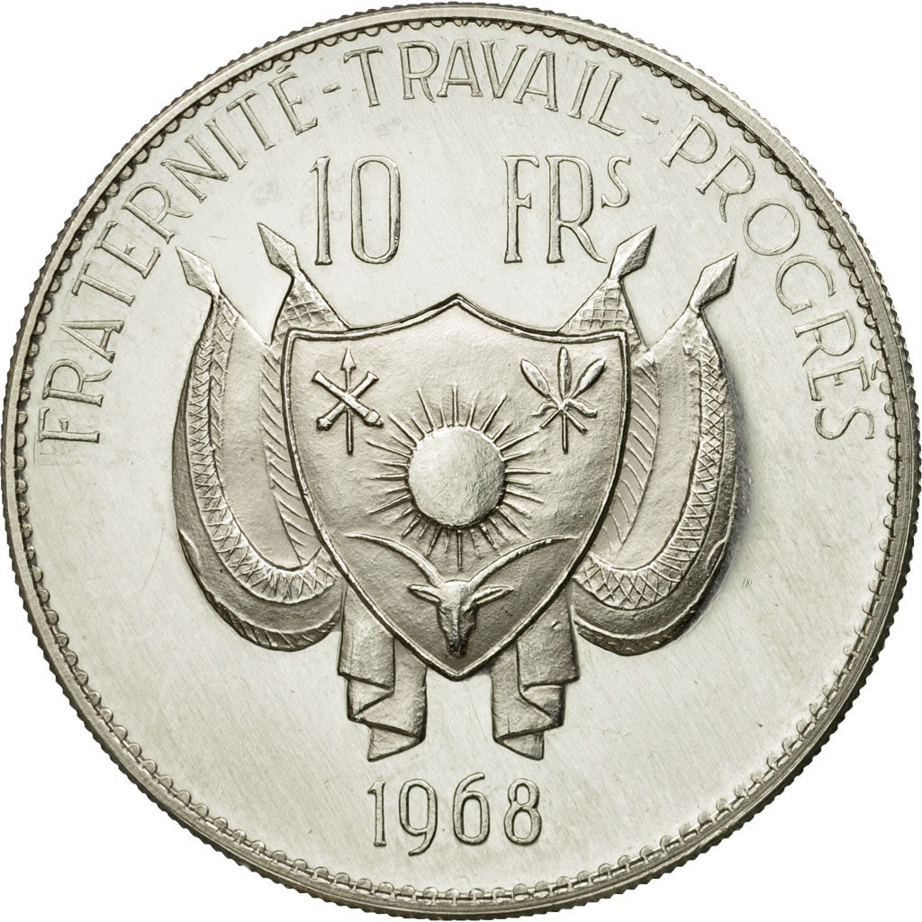 Monnaie, Niger, 10 Francs, 1968, SUP+, Argent, KM:8.1