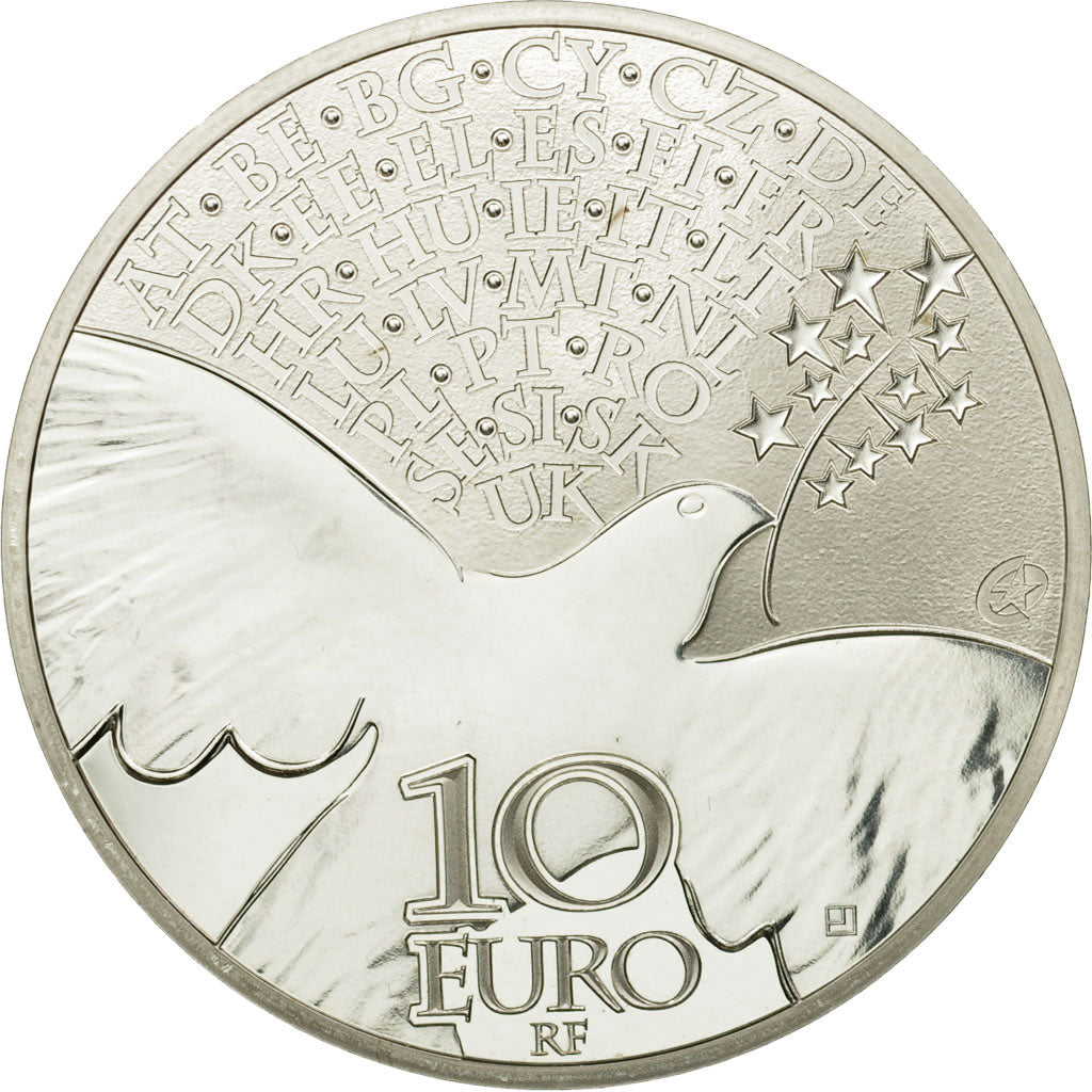 France, 10 Euro, 70 ans de Paix en Europe, 2015, MS(65-70), Silver