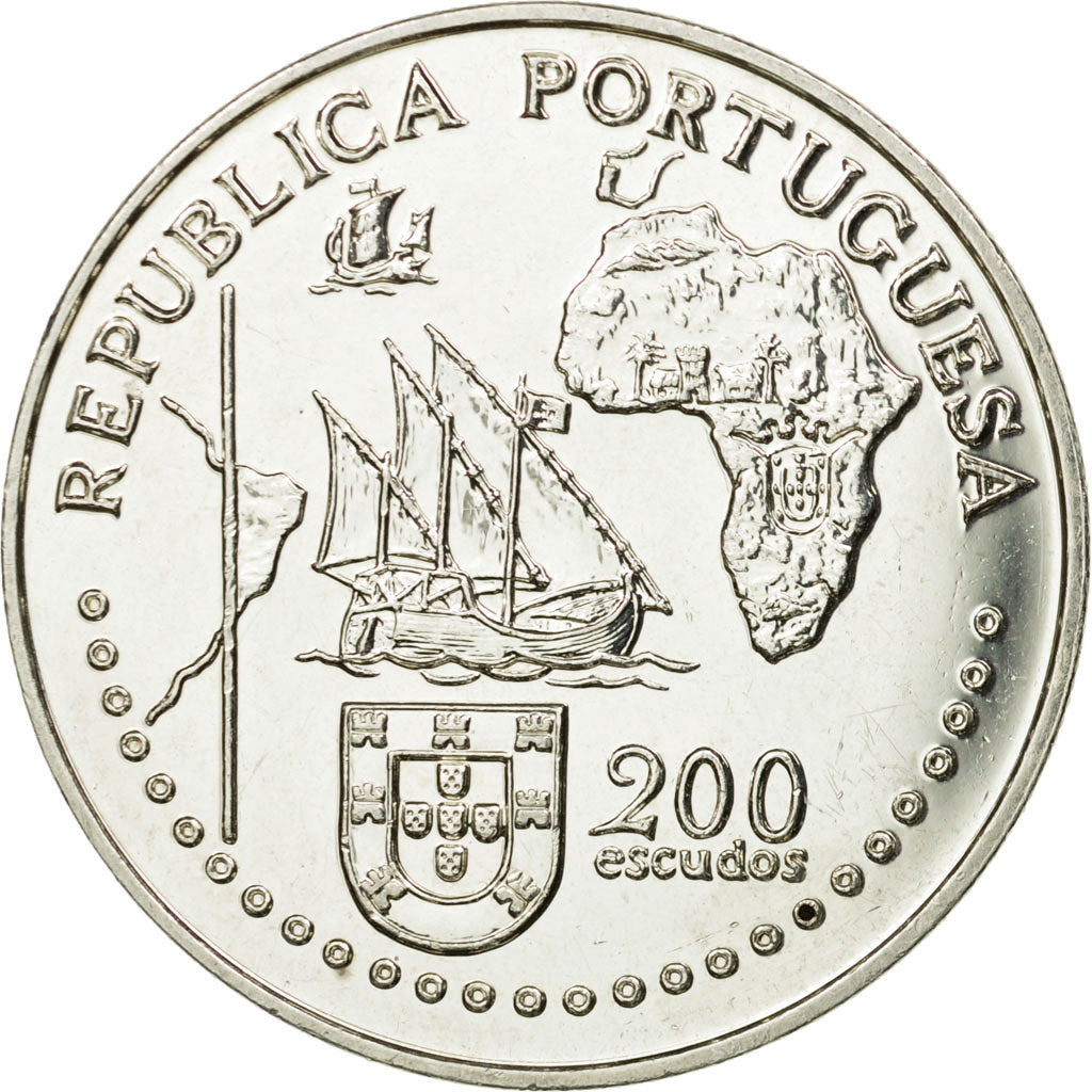 Coin, Portugal, 200 Escudos, 1994, MS(60-62), Silver, KM:671a