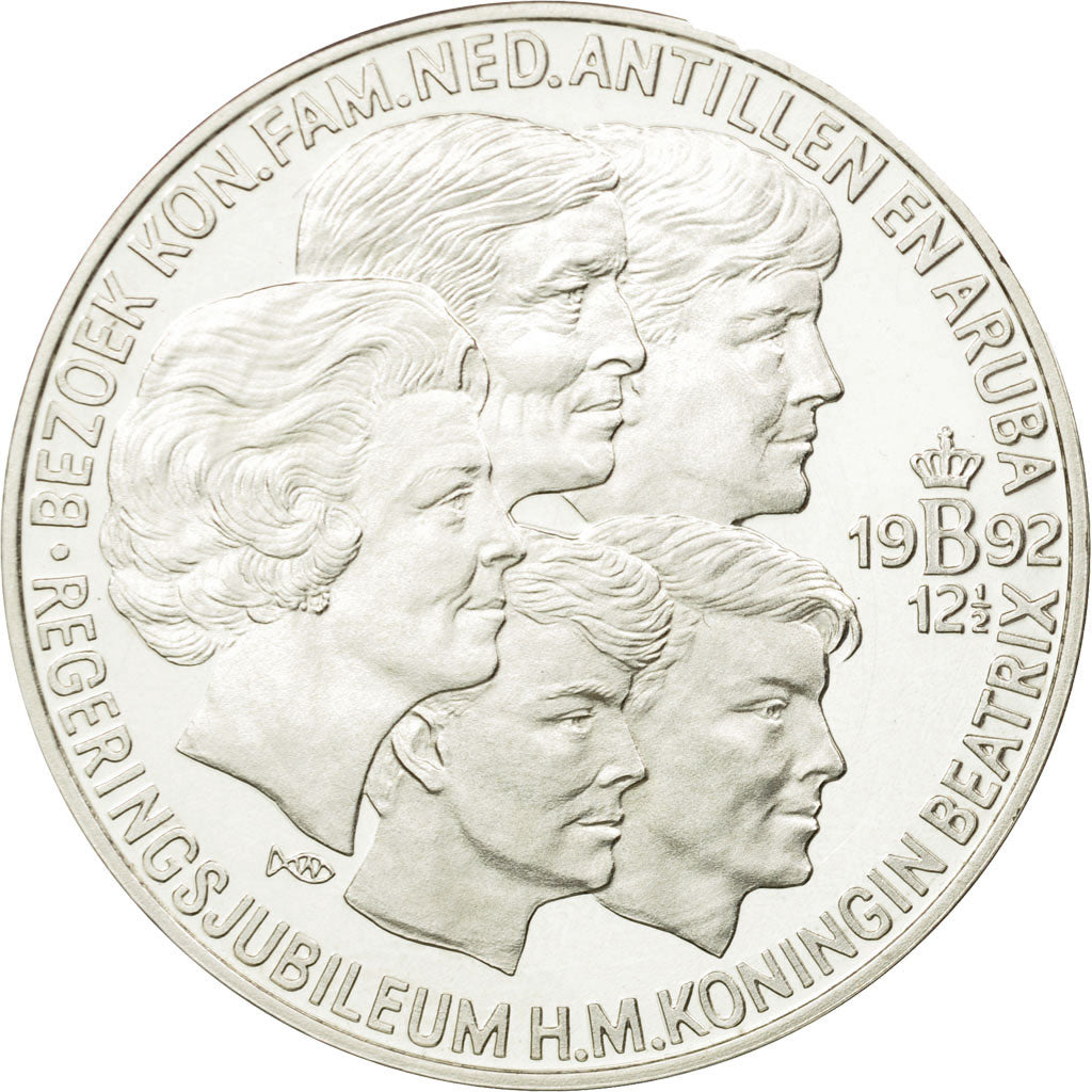 Coin, Netherlands, Beatrix, 25 Ecu, 1992, Utrecht, MS(65-70), Silver, KM:62.1