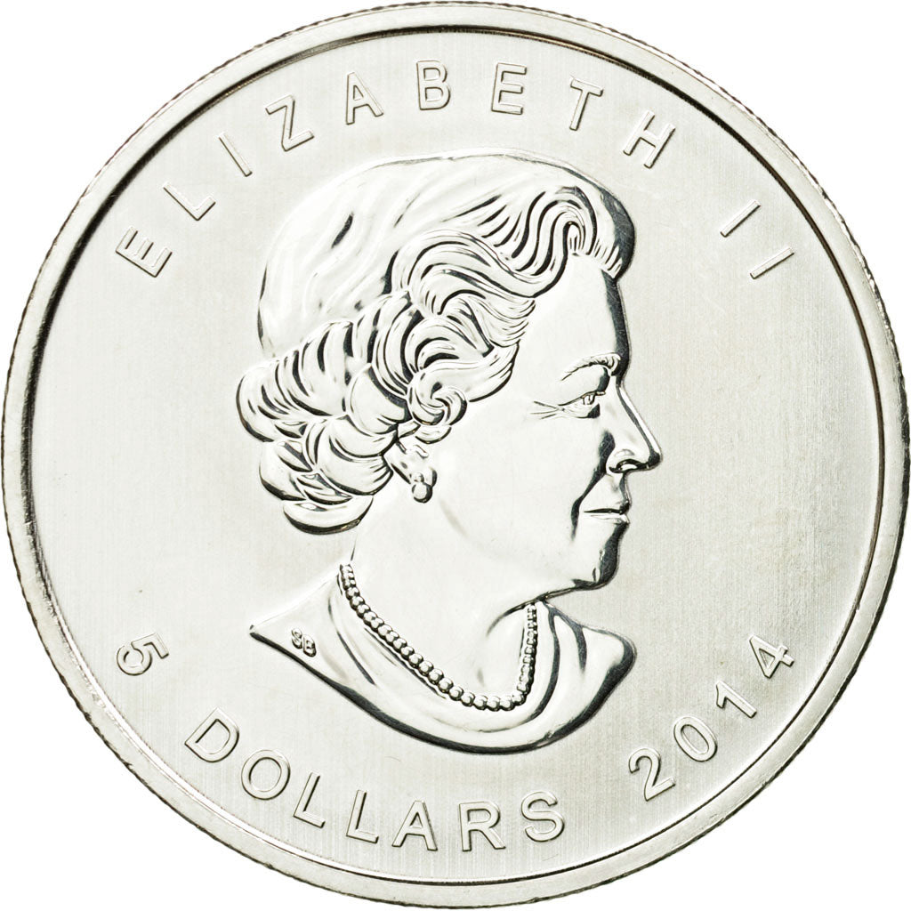 Munten, Canada, Elizabeth II, Bald Eagle, 5 Dollars, 2014, UNC, Zilver