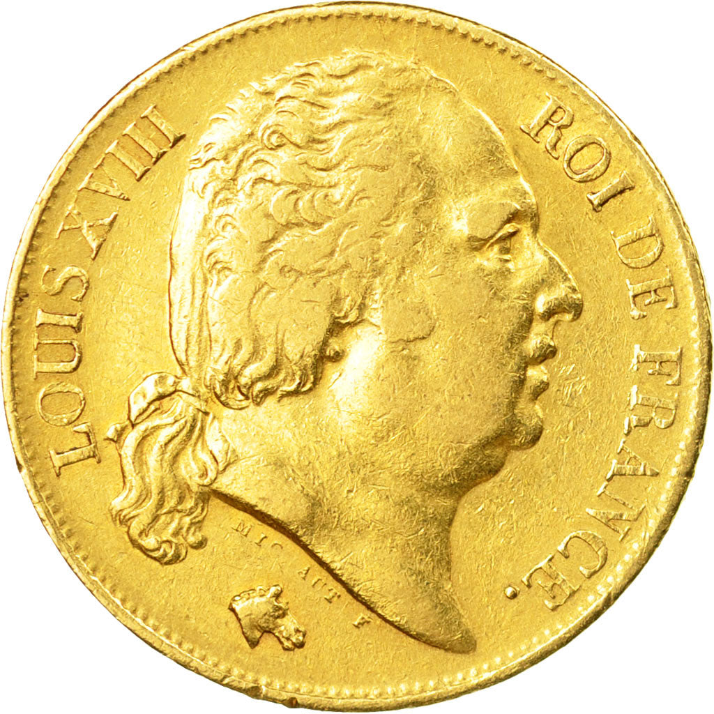 Munten, Frankrijk, Louis XVIII, 20 Francs, 1818, Lille, ZF, Goud, KM:712.9