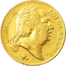 Munten, Frankrijk, Louis XVIII, 20 Francs, 1818, Lille, ZF, Goud, KM:712.9