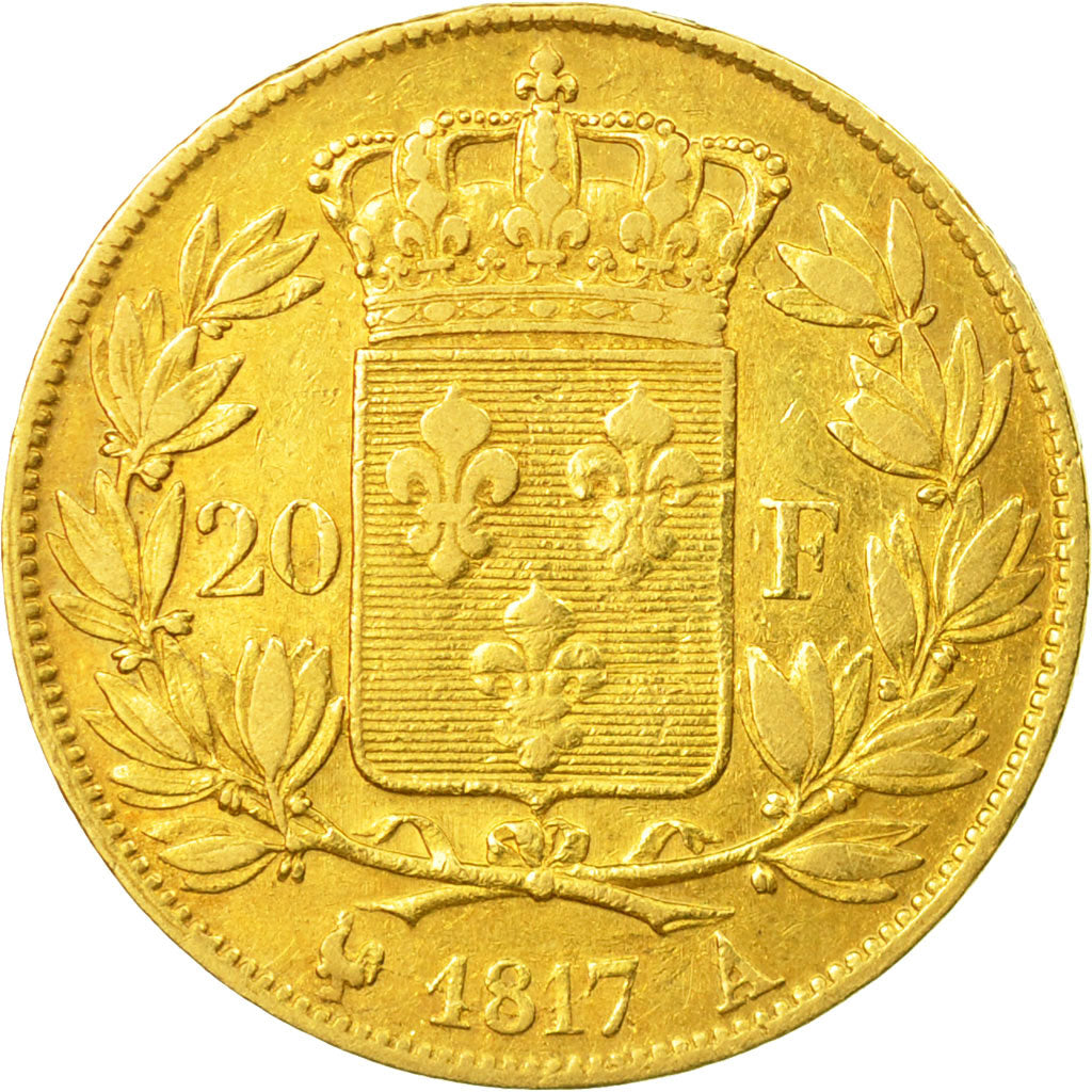 Moneda, Francia, Louis XVIII, 20 Francs, 1817, Paris, MBC, Oro, KM:712.1