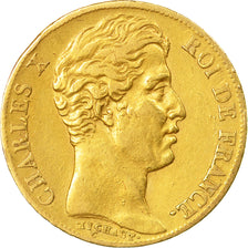 Munten, Frankrijk, Charles X, 20 Francs, 1825, Paris, ZF, Goud, KM:726.1