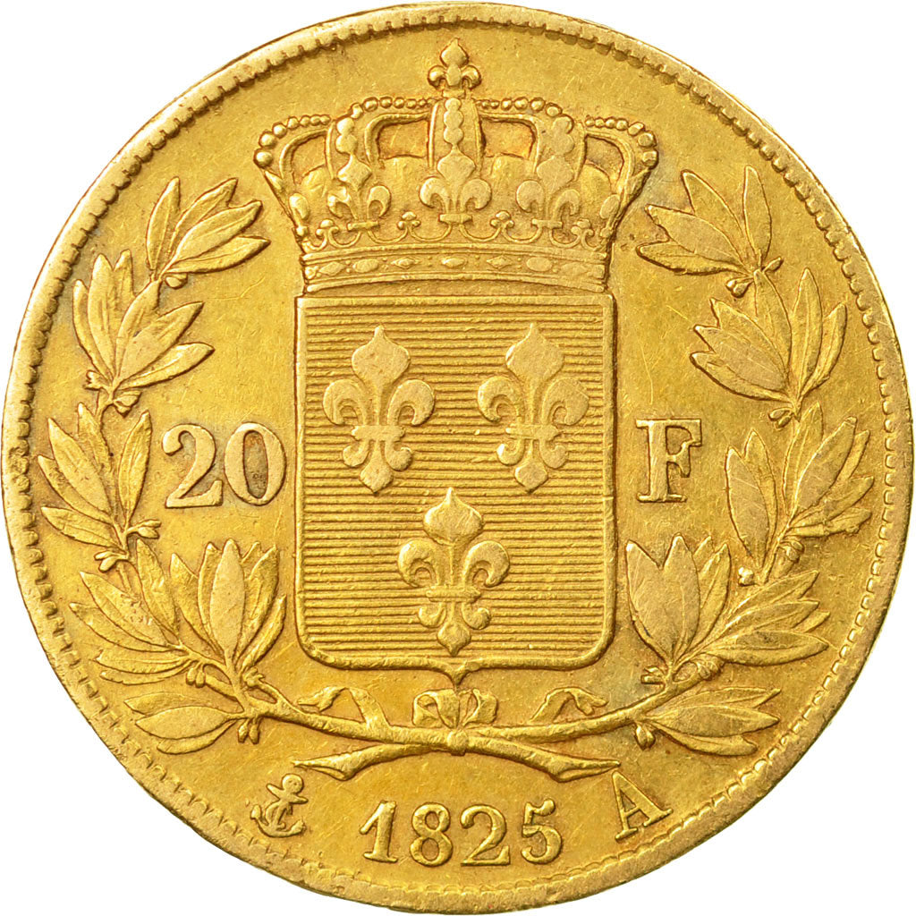 Munten, Frankrijk, Charles X, 20 Francs, 1825, Paris, ZF, Goud, KM:726.1