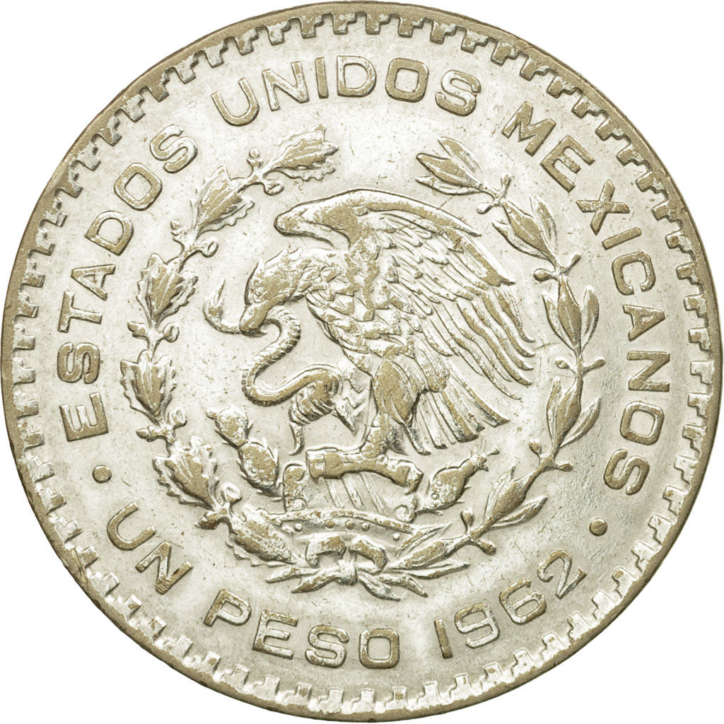 Coin, Mexico, Peso, 1962, Mexico City, EF(40-45), Silver, KM:459