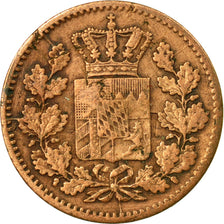 Coin, German States, BAVARIA, Maximilian II, Pfennig, 1863, EF(40-45), Copper