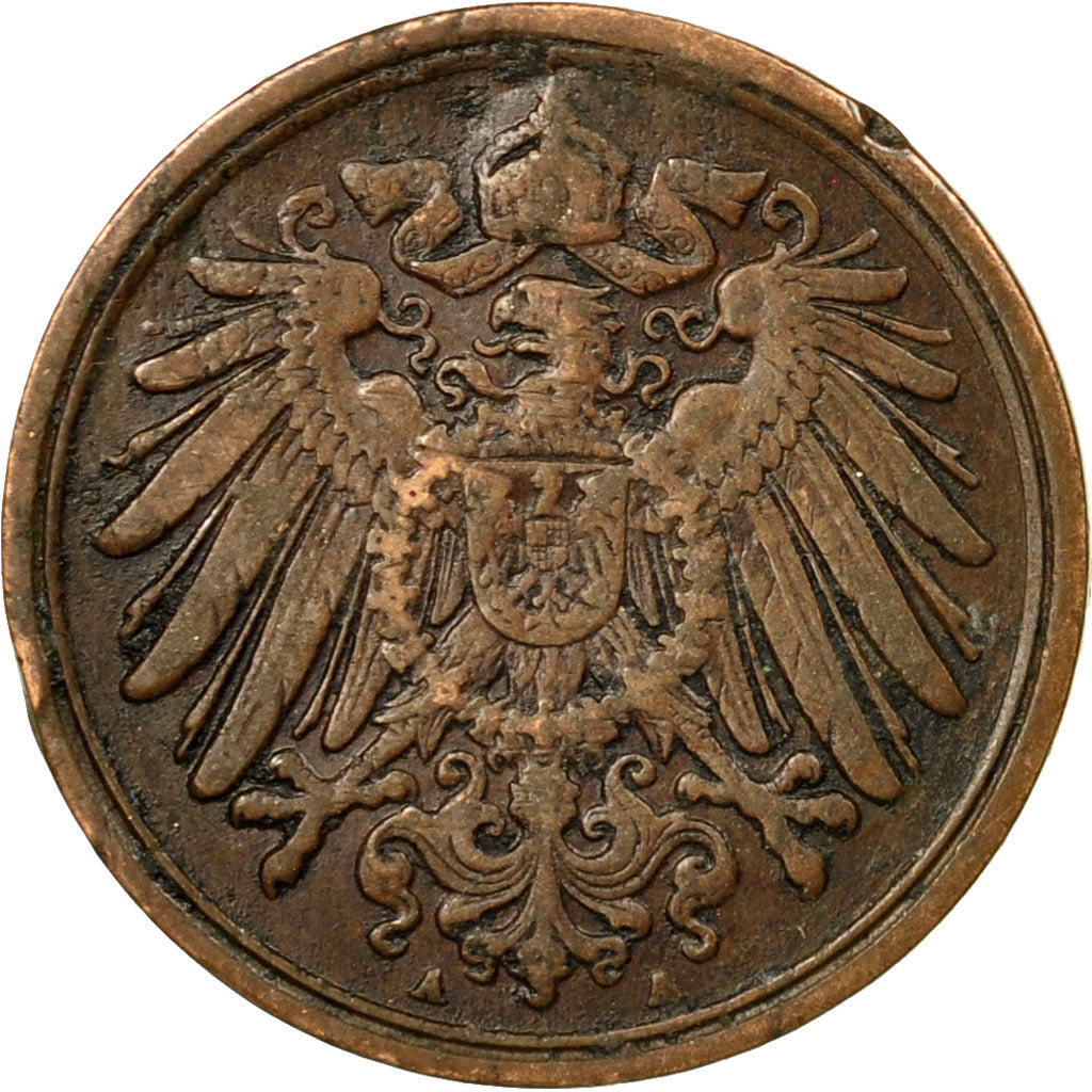 Coin, GERMANY - EMPIRE, Wilhelm II, Pfennig, 1904, Berlin, EF(40-45), Copper