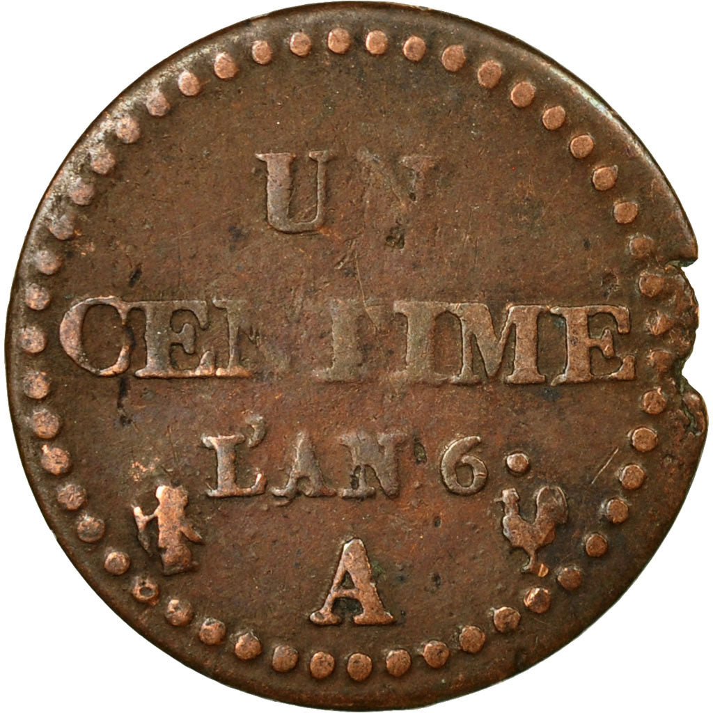 Coin, France, Dupré, Centime, AN 6, Paris, VF(30-35), Bronze, KM:646