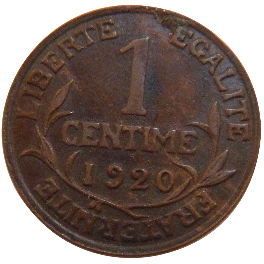 FRANCE, Dupuis, Centime, 1920, Paris, KM #840, AU(50-53), Bronze, 15, Gadoury...
