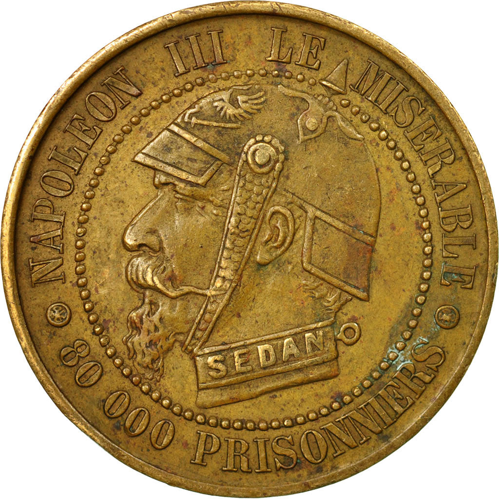 Coin, France, Napoleon III, Module de 5 Centimes, 1870, Satirique, AU(50-53)