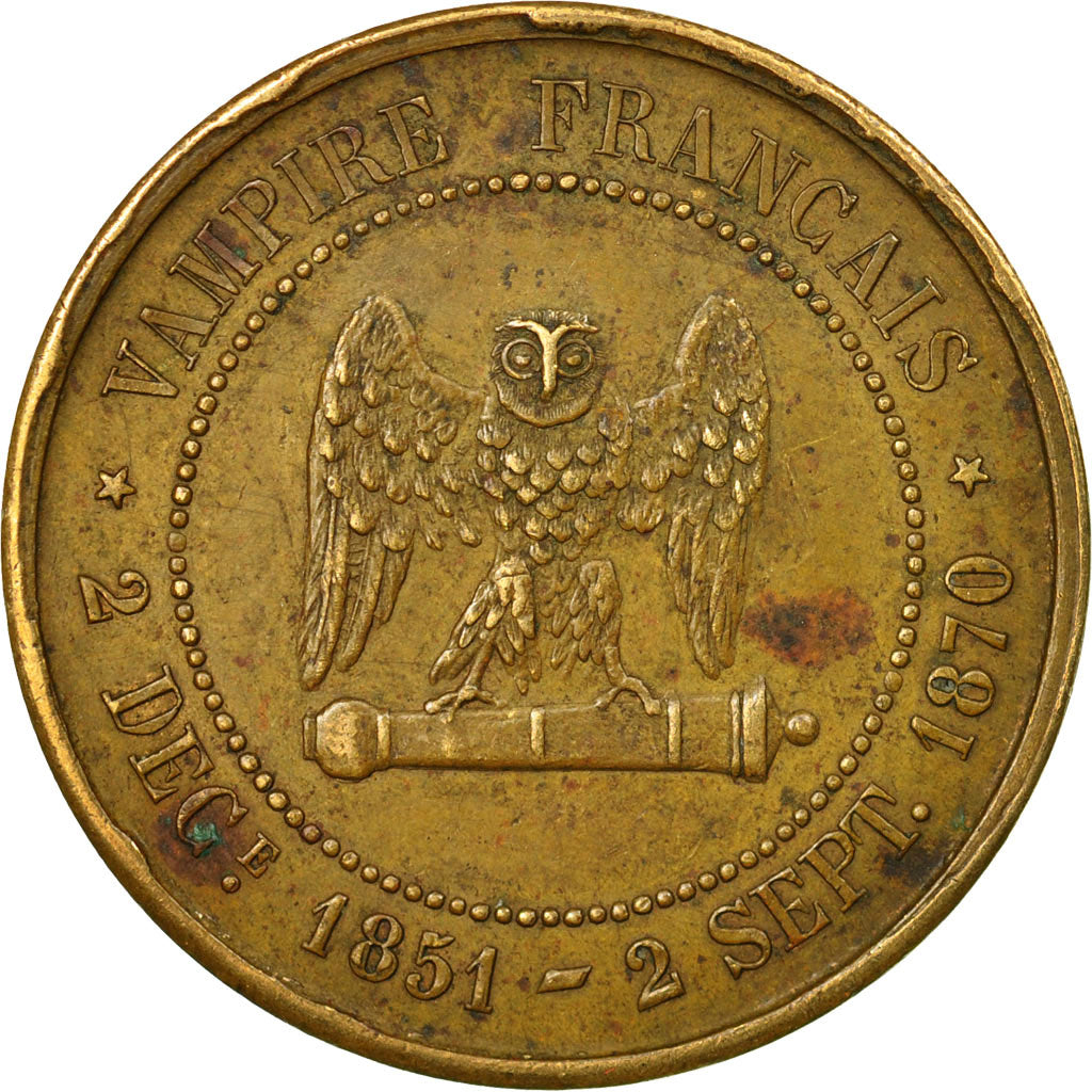 Coin, France, Napoleon III, Module de 5 Centimes, 1870, Satirique, AU(50-53)